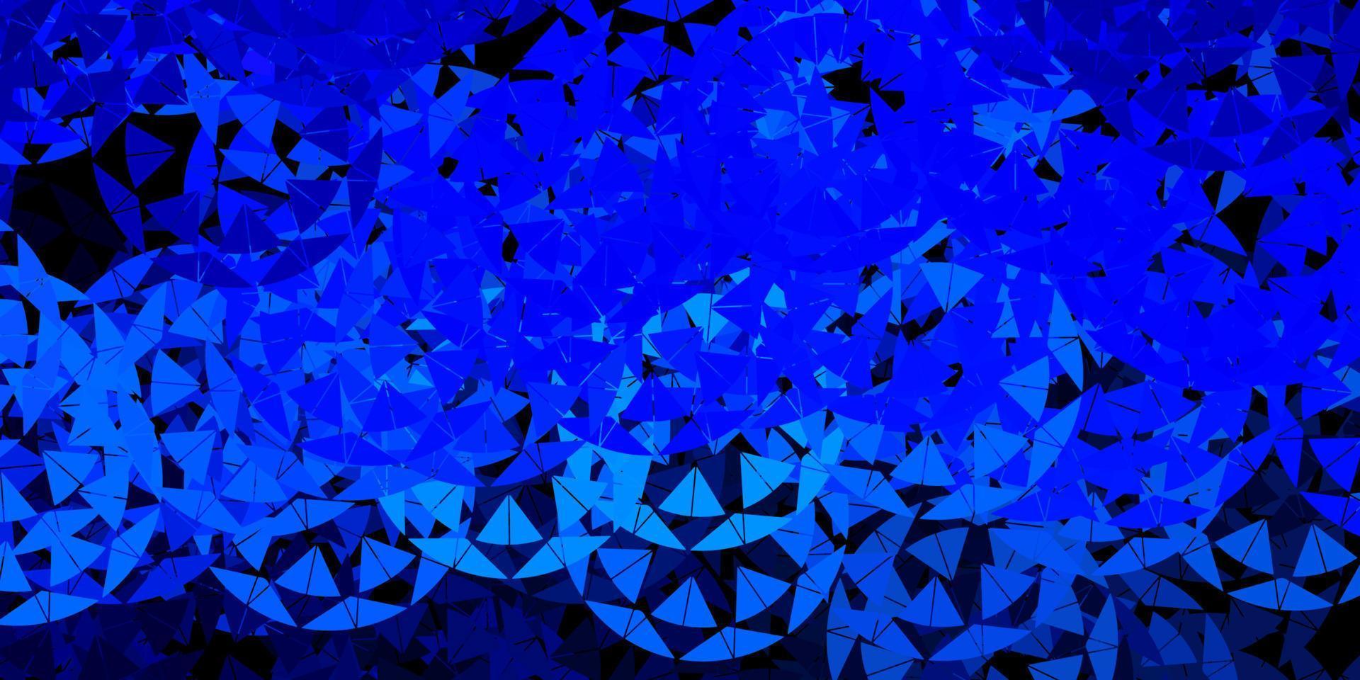 sfondo vettoriale blu scuro con triangoli, linee.