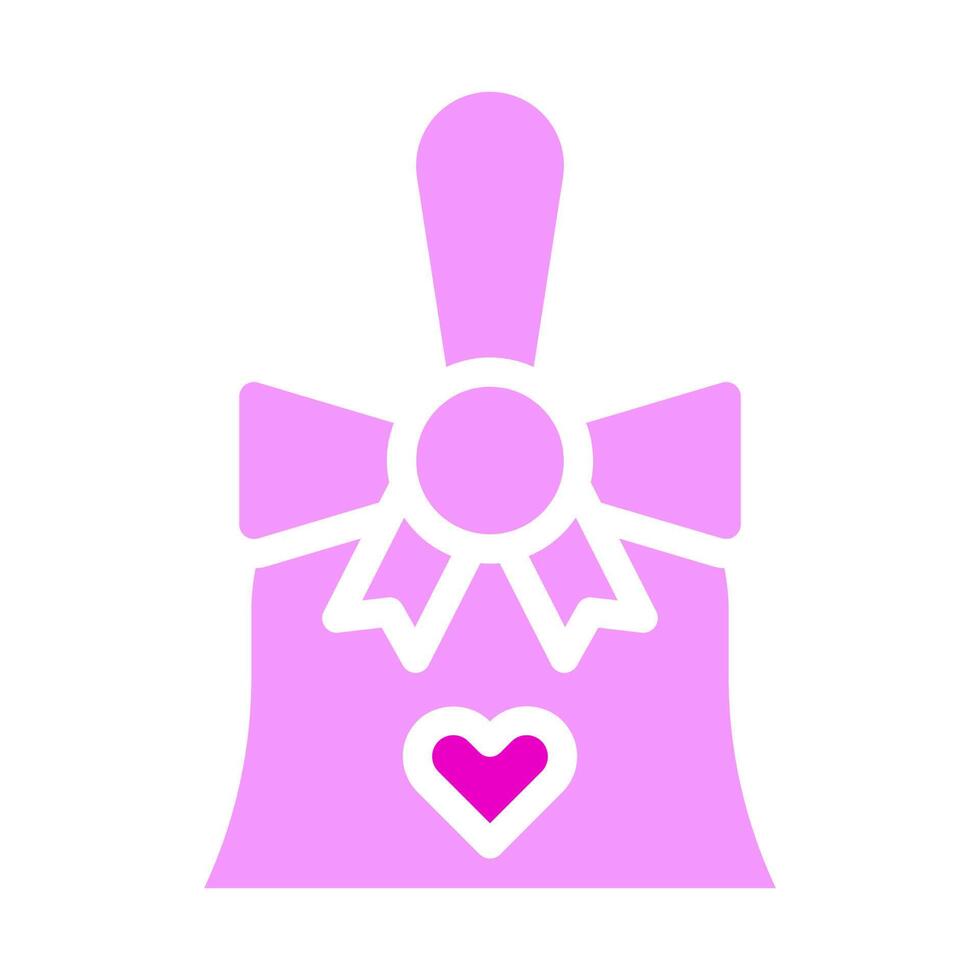 campana San Valentino icona solido rosa stile illustrazione vettore e logo icona Perfetto.