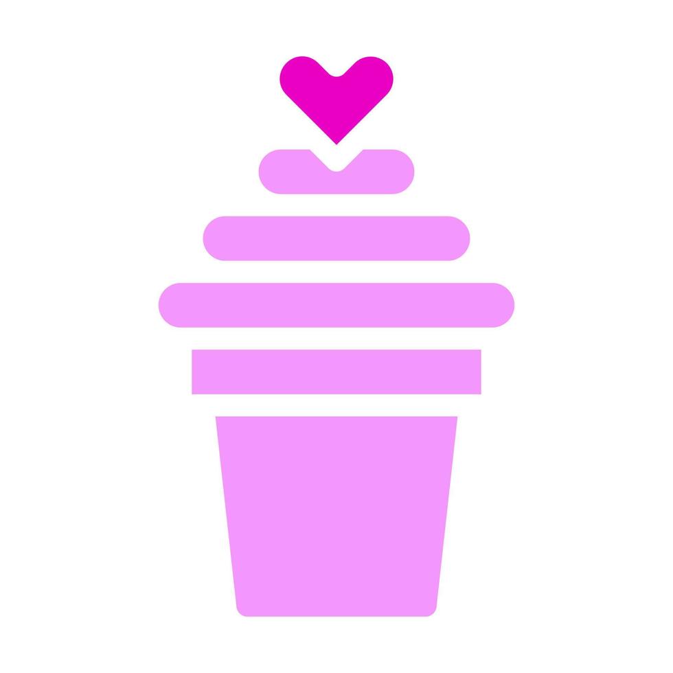 ghiaccio crema San Valentino icona solido rosa stile illustrazione vettore e logo icona Perfetto.