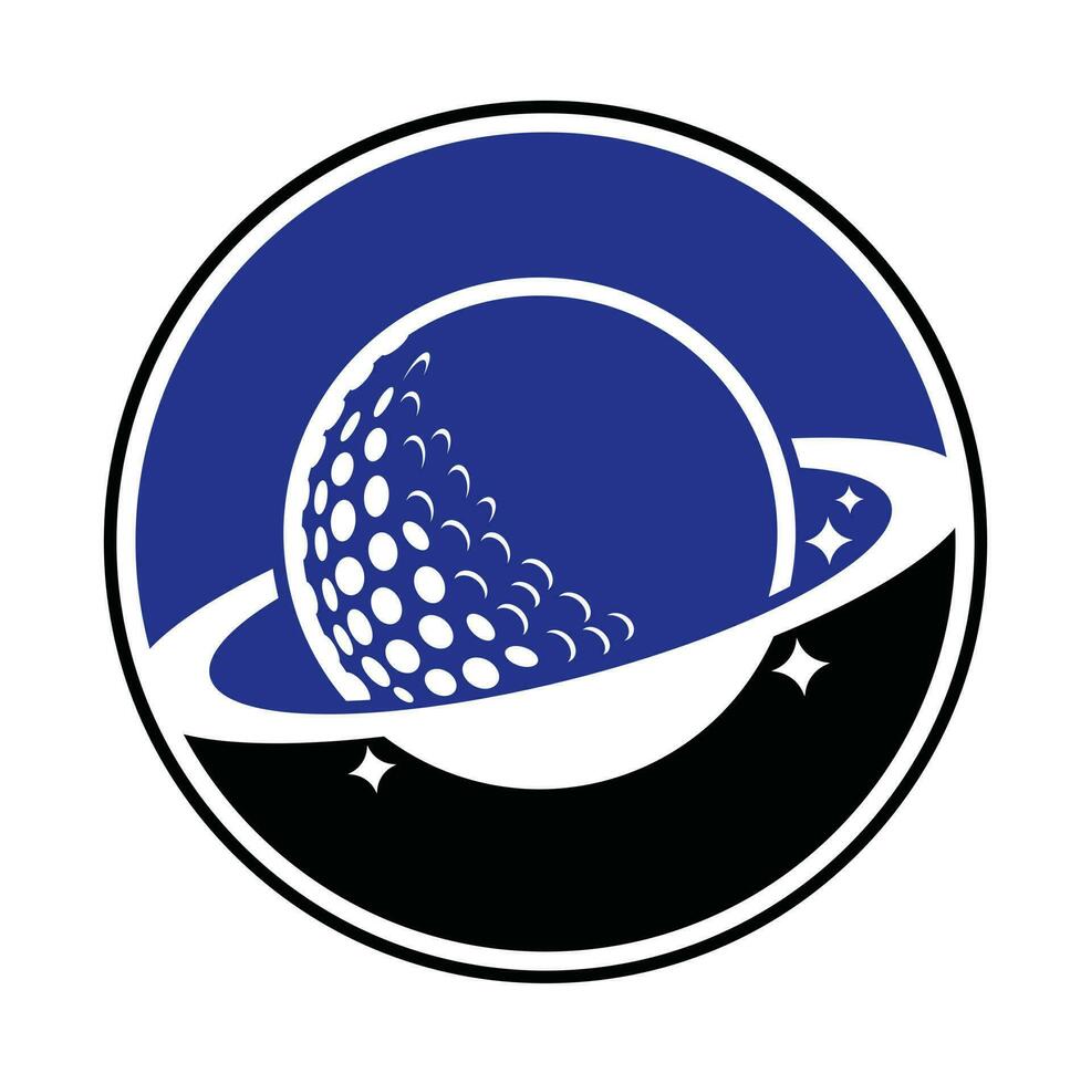 pianeta golf vettore logo design. golf palla e pianeta vettore logo design modello.