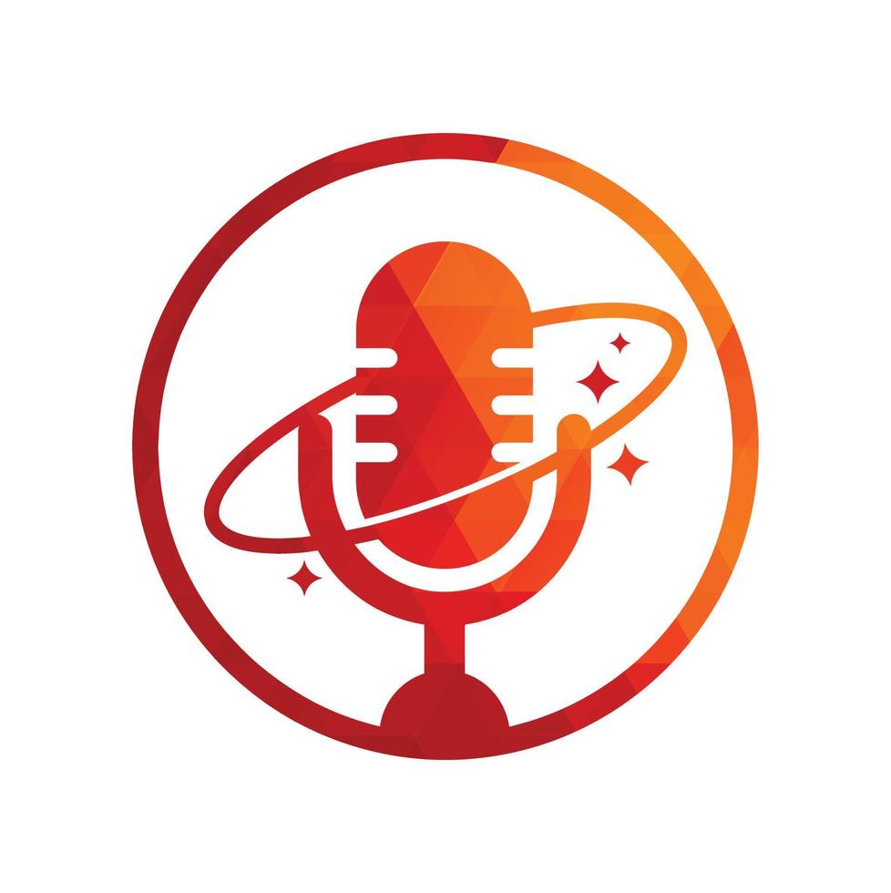 Podcast pianeta vettore logo design. creativo spazio Podcast logo design.