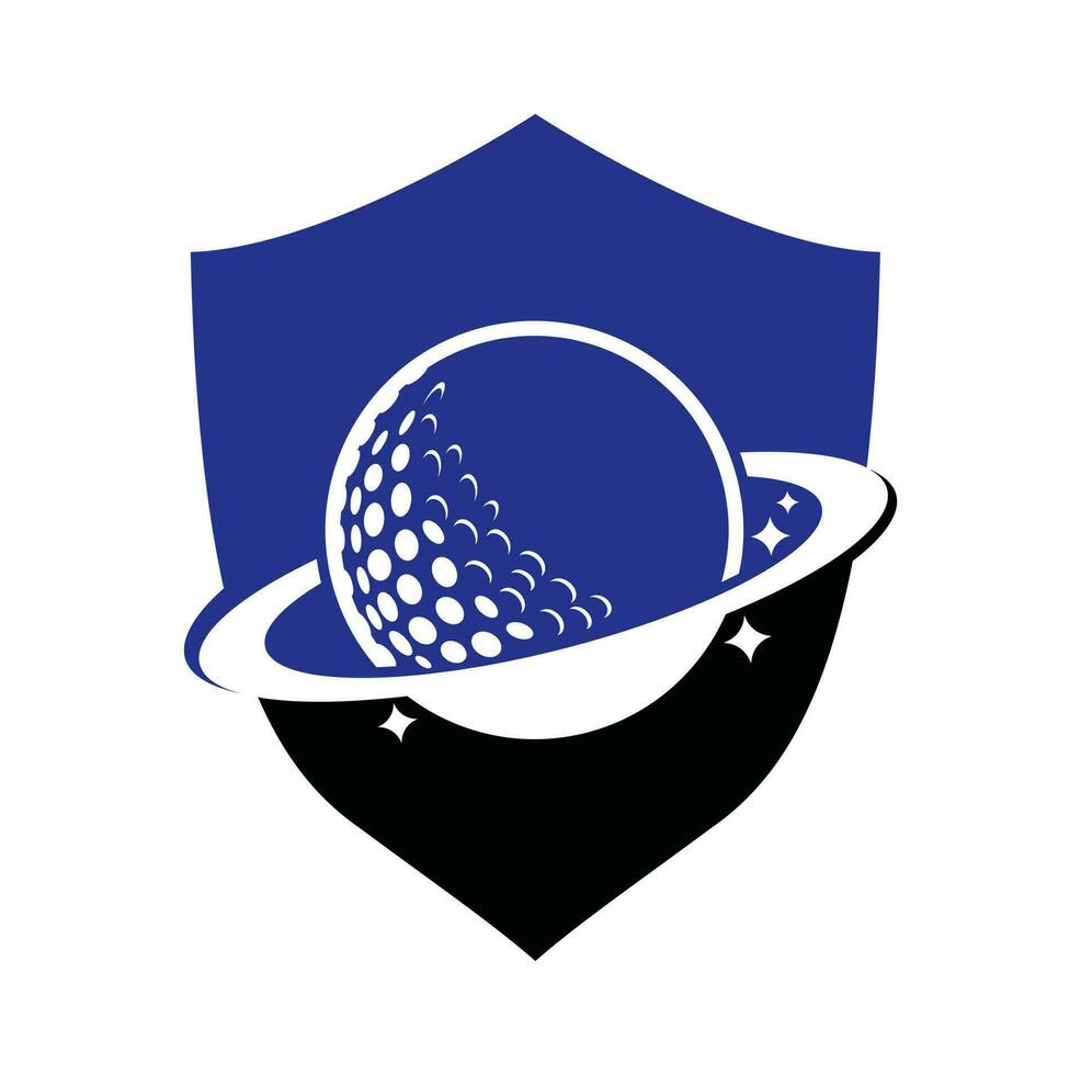 pianeta golf vettore logo design. golf palla e pianeta vettore logo design modello.