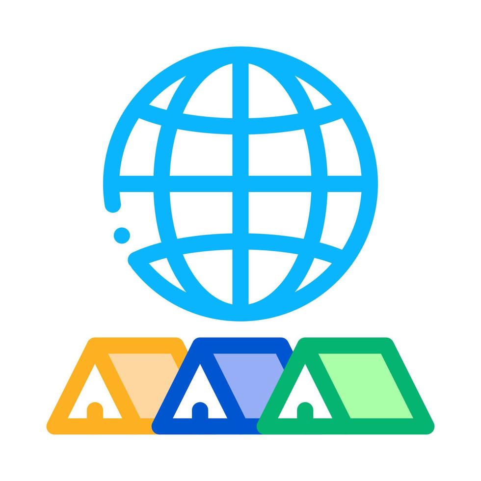 mondo viaggio icona vettore schema illustrazione