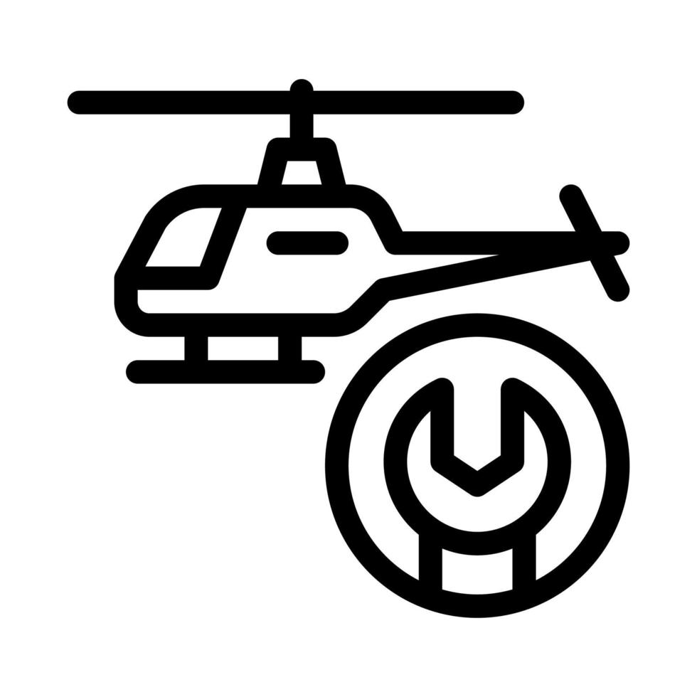elicottero chiave inglese icona vettore schema illustrazione