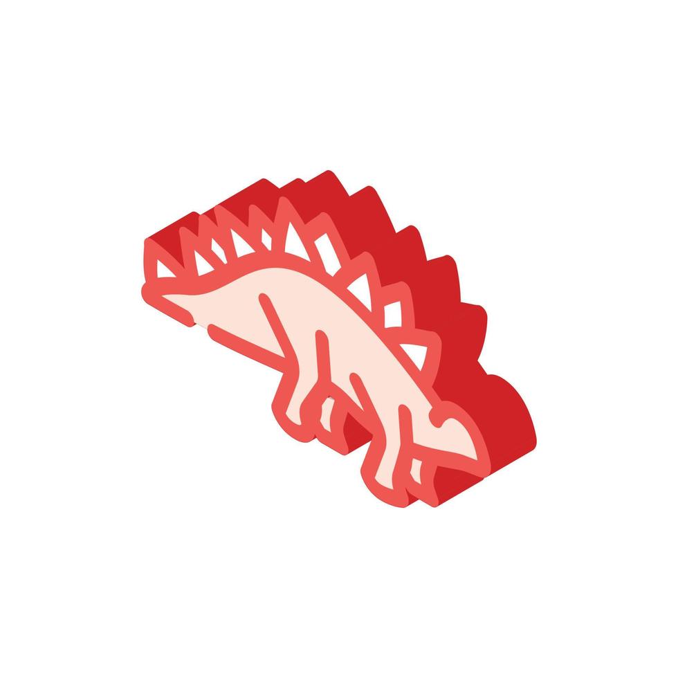 stegosauro dinosauro isometrico icona vettore illustrazione cartello