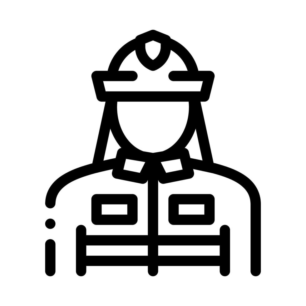 pompiere silhouette icona schema illustrazione vettore