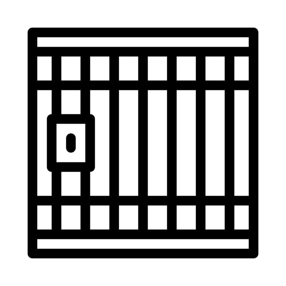 polizia prigione bar cancello icona schema illustrazione vettore