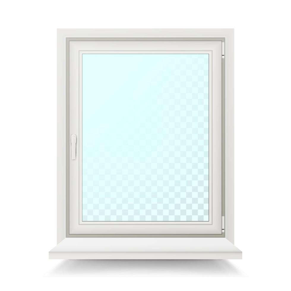realistico plastica bianca finestra vettore. isolato illustrazione vettore