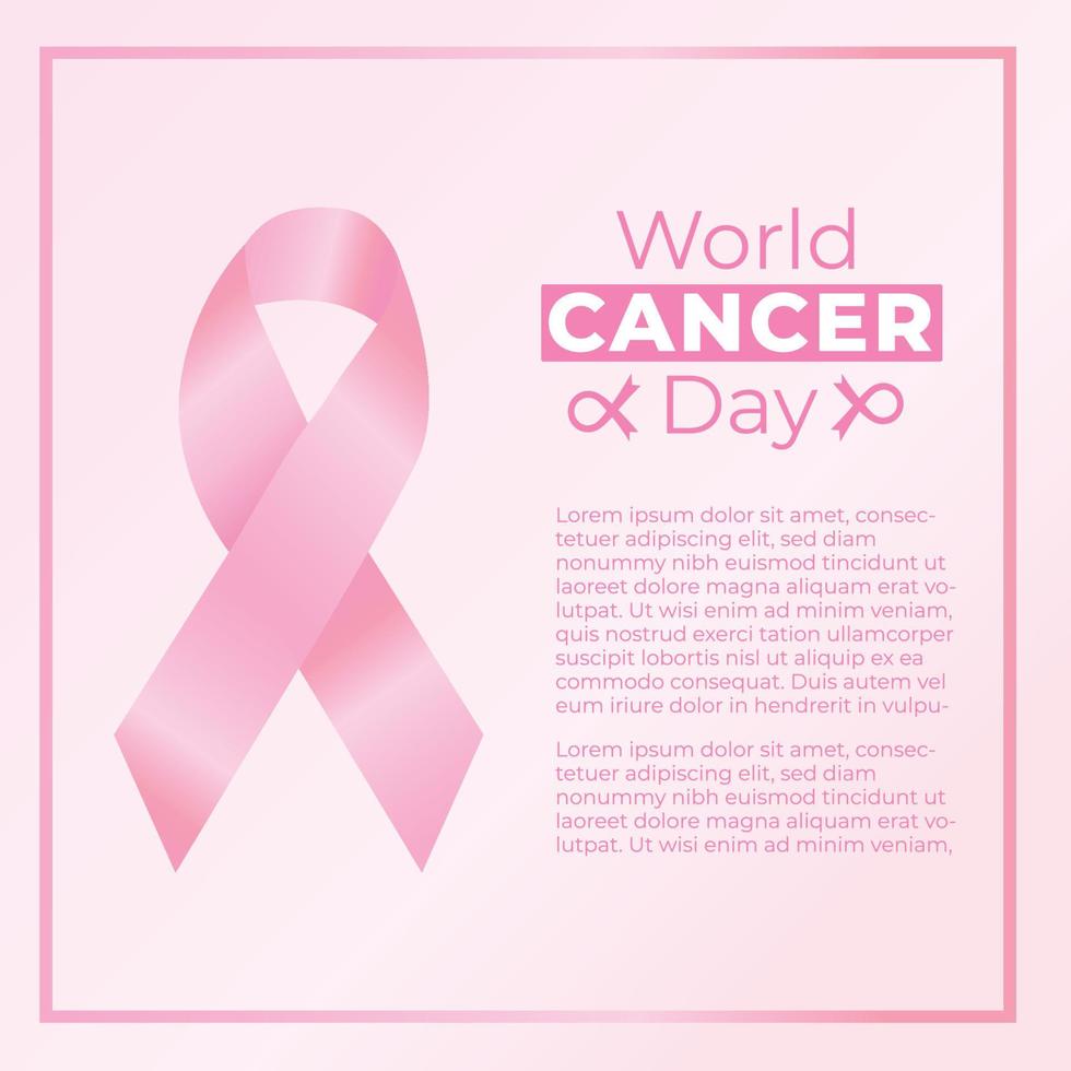 post sui social media della giornata mondiale del cancro vettore
