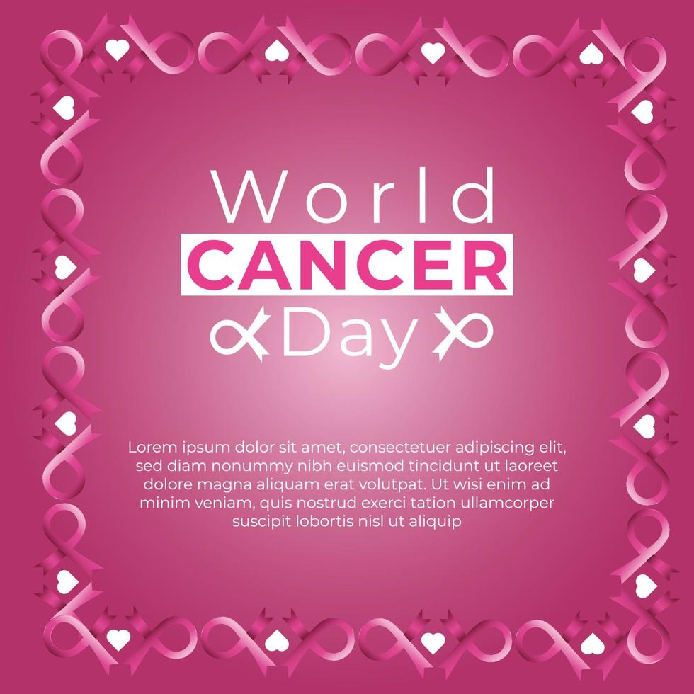 gratuito vettore cancro giorno rosa sfondo con lorem ipsum