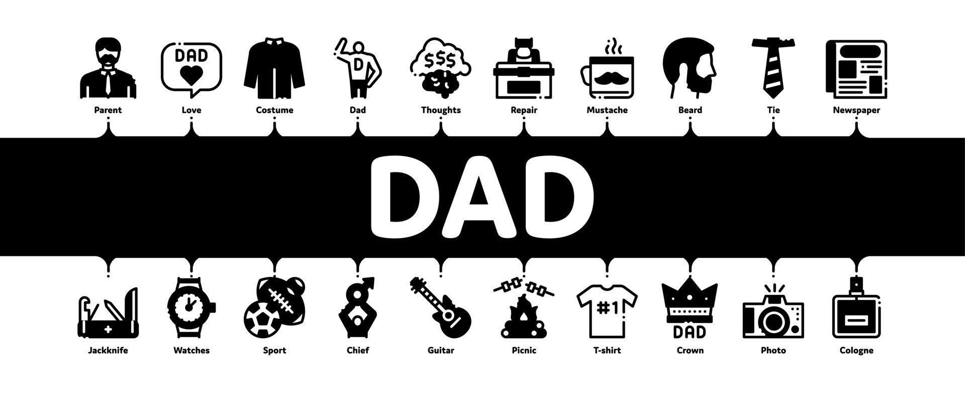 papà padre genitore minimo Infografica bandiera vettore