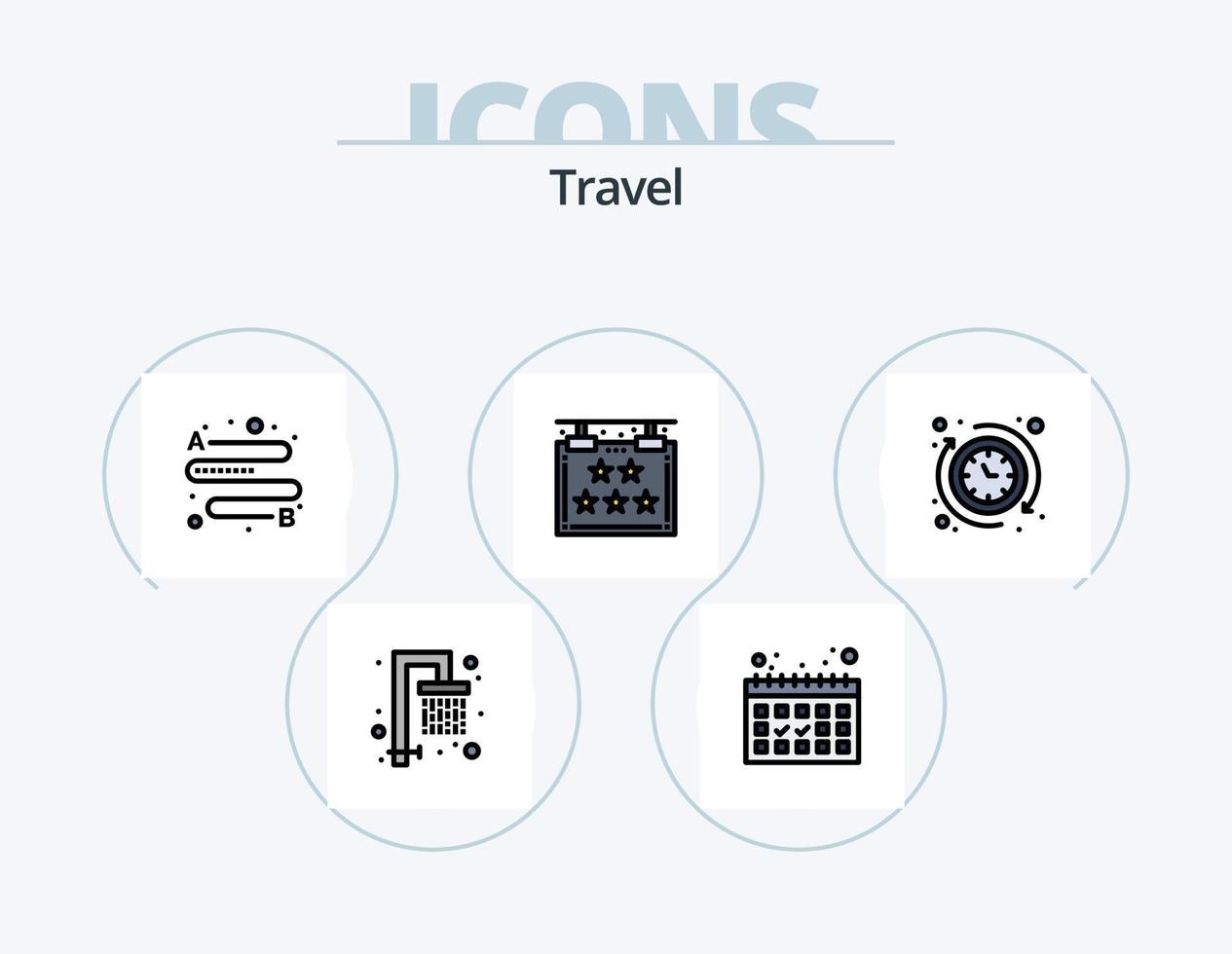 viaggio linea pieno icona imballare 5 icona design. . bagaglio. vacanza. borse. mondo vettore