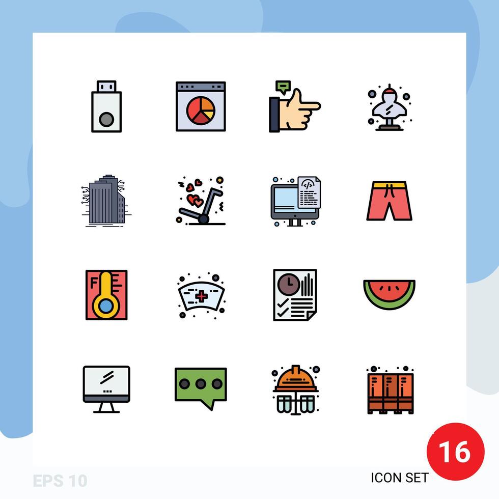 impostato di 16 moderno ui icone simboli segni per edificio classico sito web fallimento antico modificabile creativo vettore design elementi