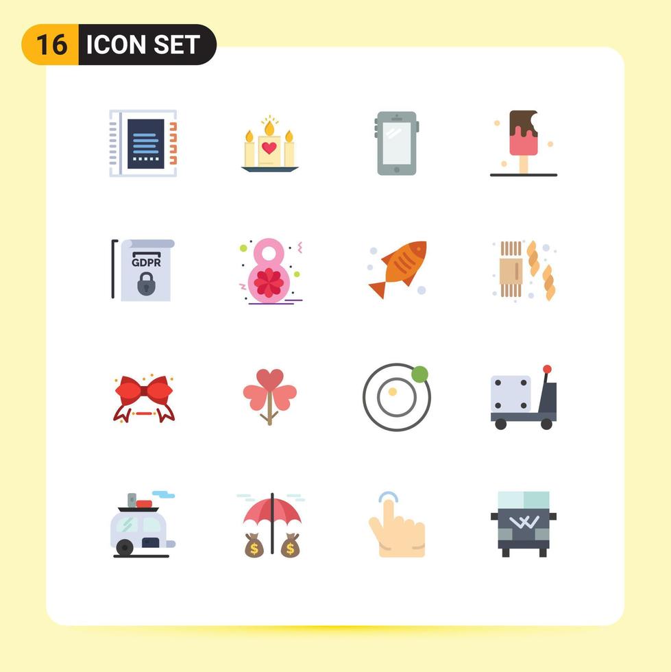 impostato di 16 moderno ui icone simboli segni per dolce cibo nozze deserto huawei modificabile imballare di creativo vettore design elementi