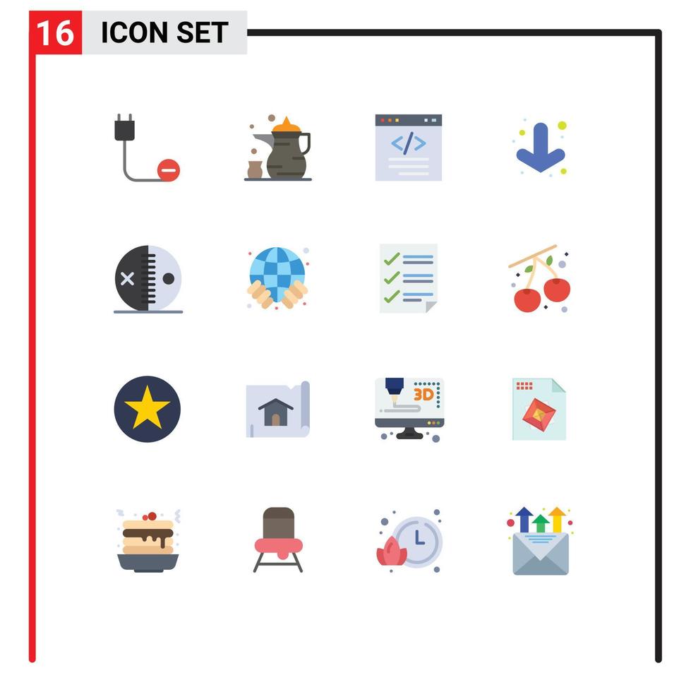 universale icona simboli gruppo di 16 moderno piatto colori di pieno freccia Ramadan interfaccia codifica modificabile imballare di creativo vettore design elementi