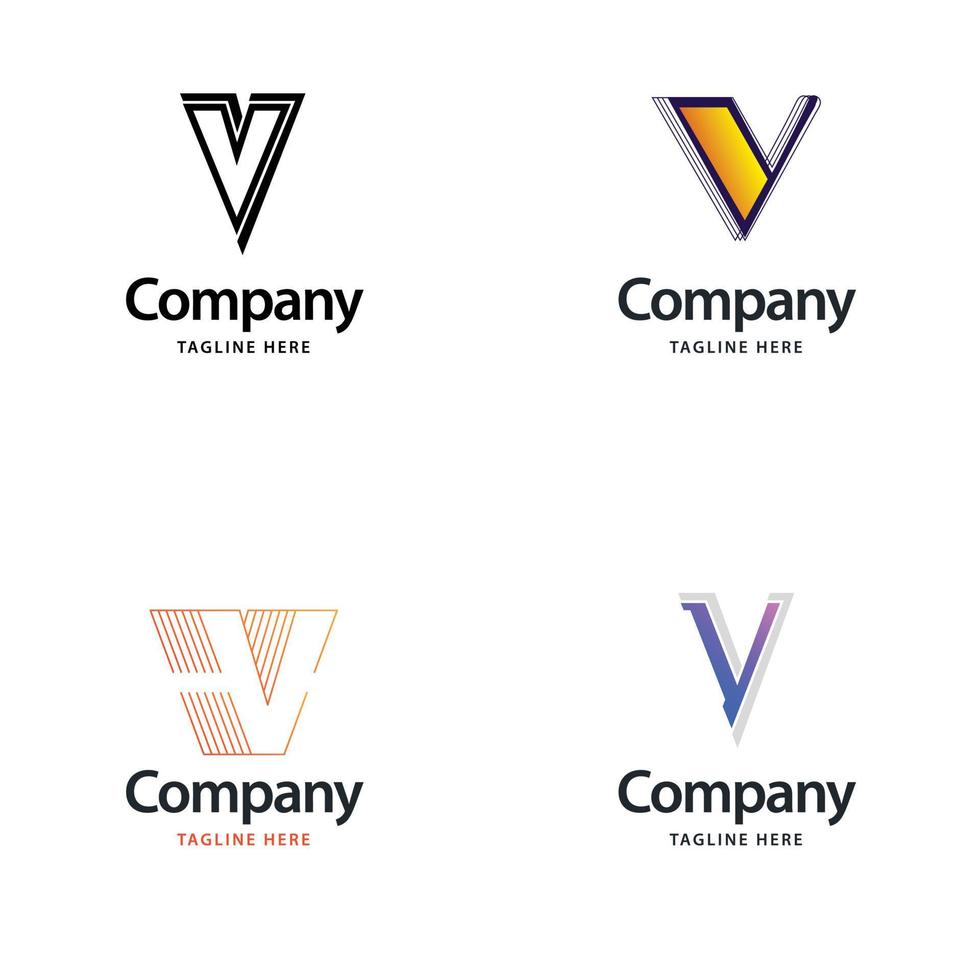 lettera v grande logo imballare design creativo moderno loghi design per il tuo attività commerciale vettore