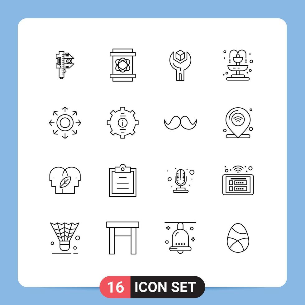 mobile interfaccia schema impostato di 16 pittogrammi di Rete vita spazio città sdk modificabile vettore design elementi