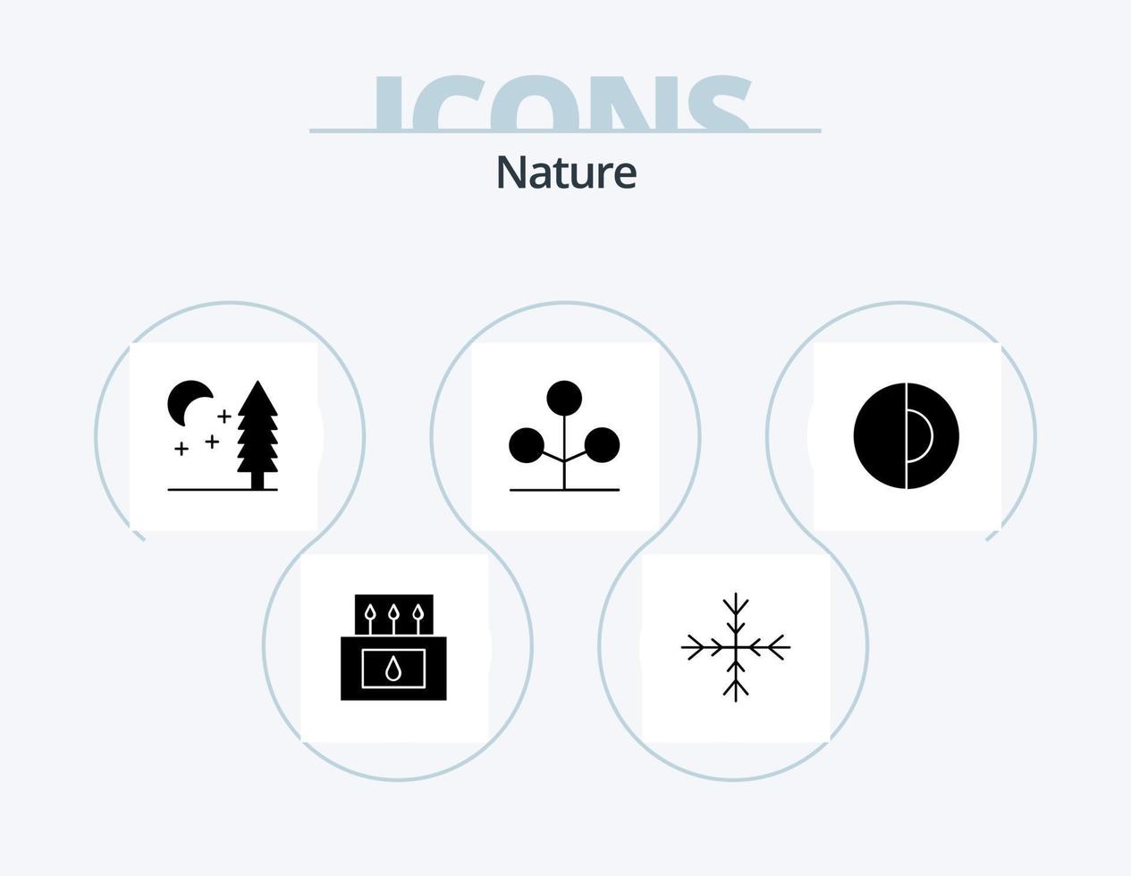 natura glifo icona imballare 5 icona design. mondo. geologia. notte. terra. natura vettore