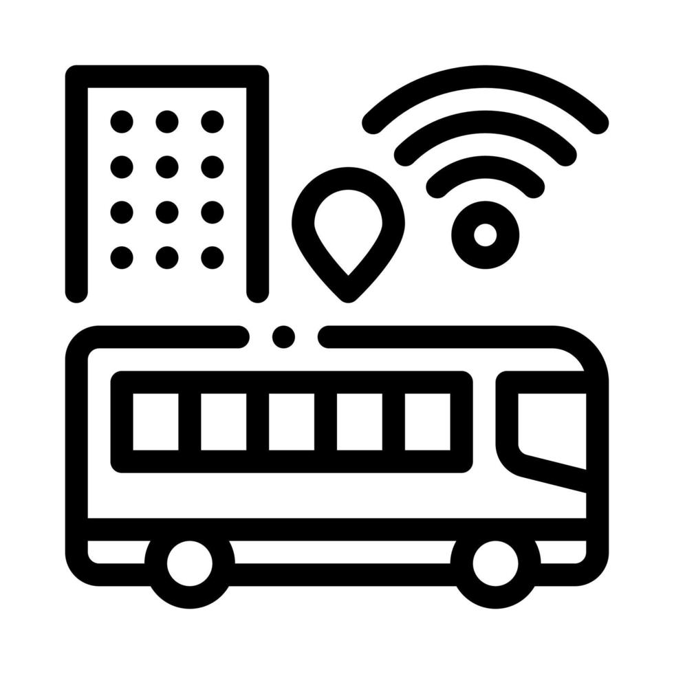 autobus Wi-Fi segnale icona vettore schema illustrazione