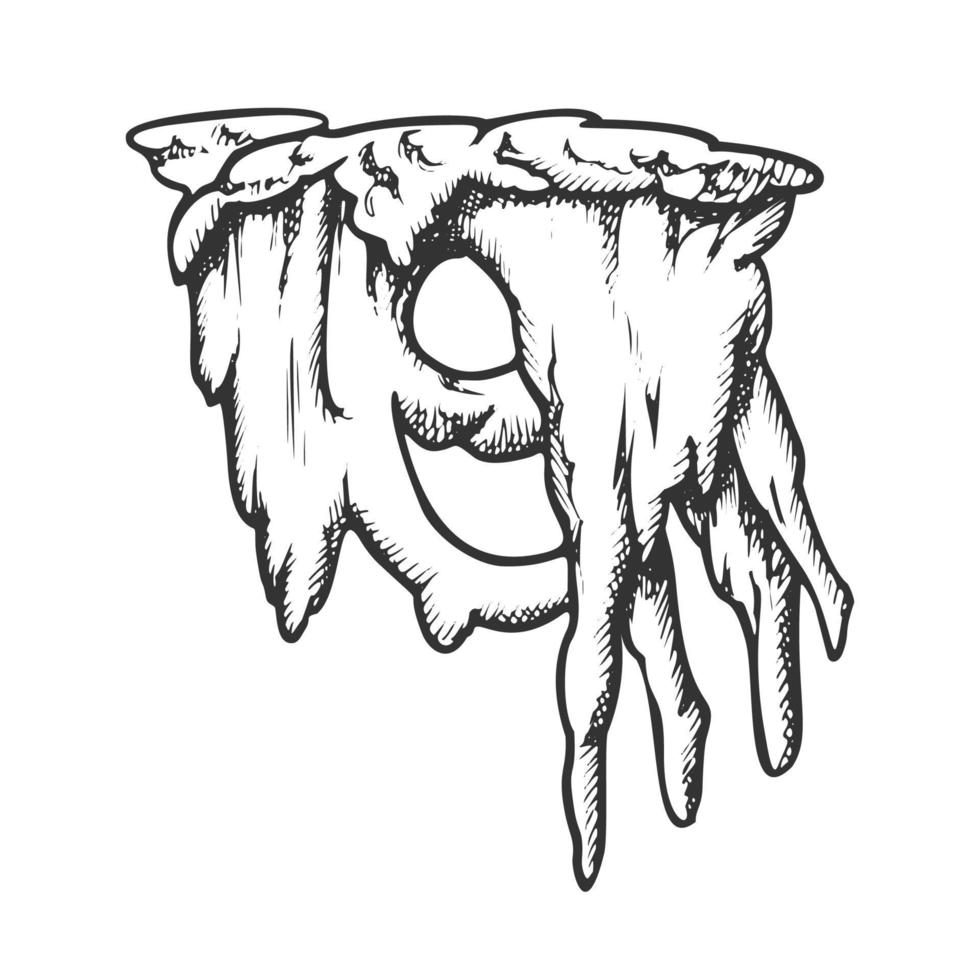 ghiaccio stalattite nel bellissimo modulo monocromatico vettore