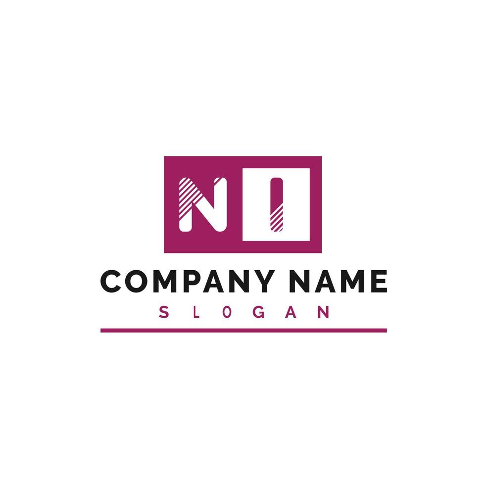 ni lettera logo design vettore