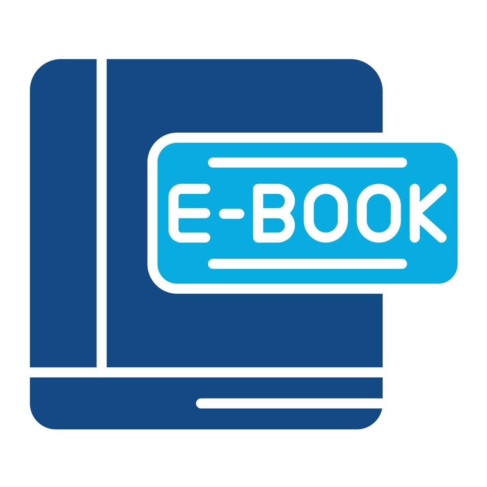 ebook glifo Due colore icona vettore