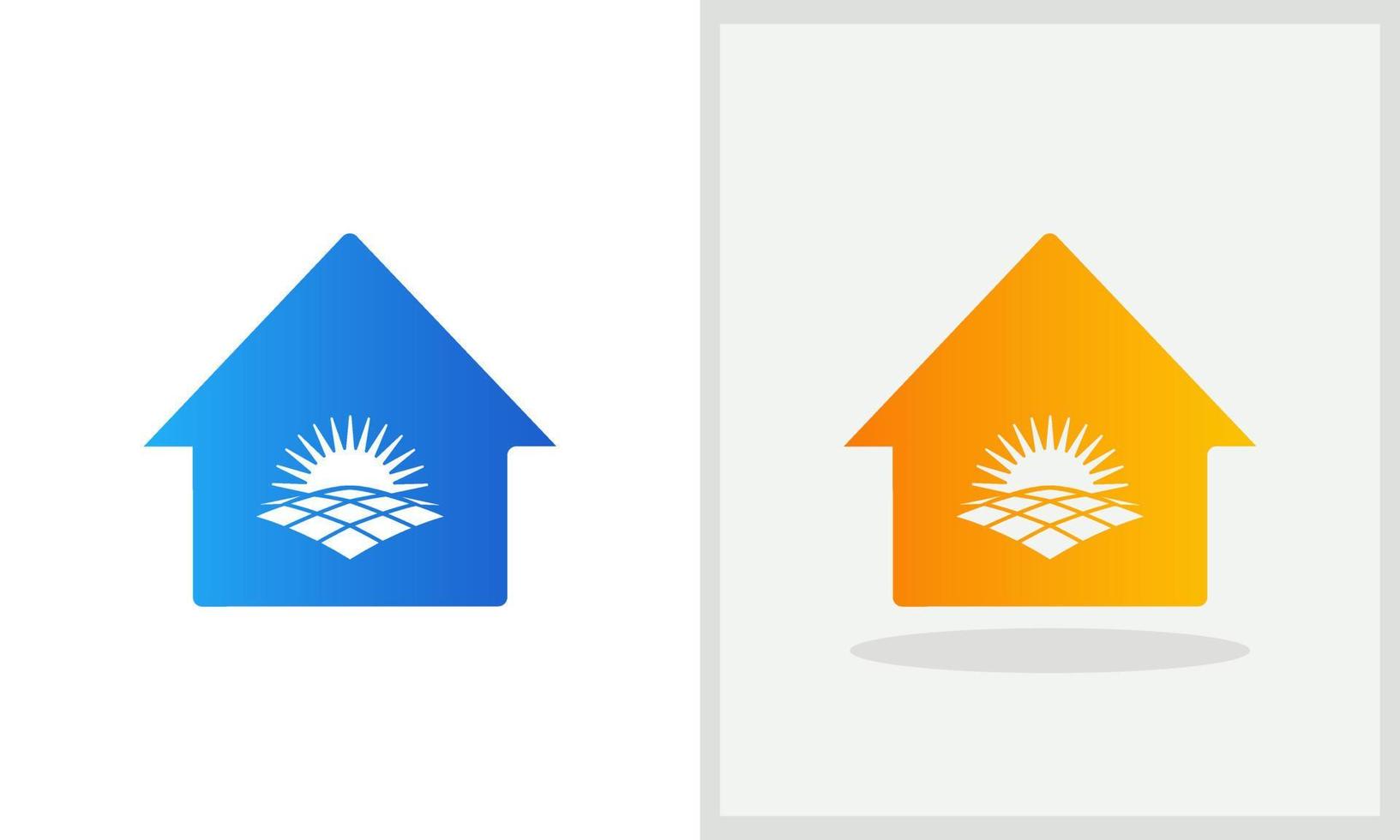 solare Casa logo design. casa logo con solare concetto vettore. solare e casa logo design vettore
