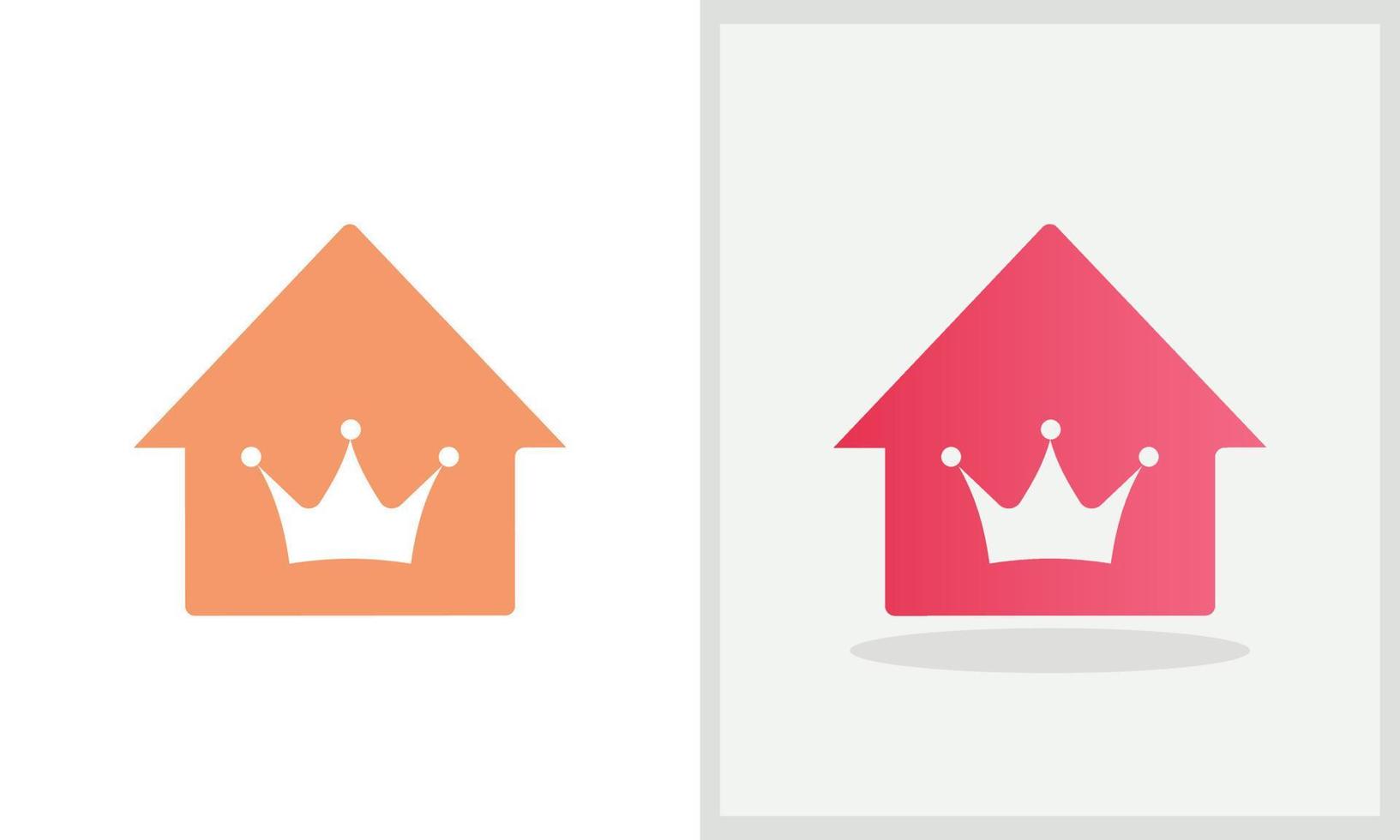 corona Casa logo design. casa logo con corona concetto vettore. corona e casa logo design vettore
