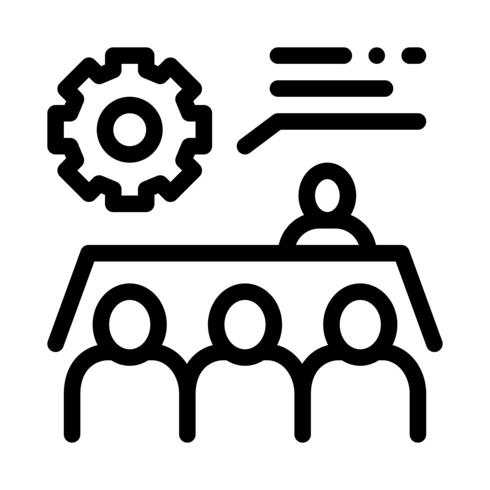 incontro formazione icona vettore schema illustrazione