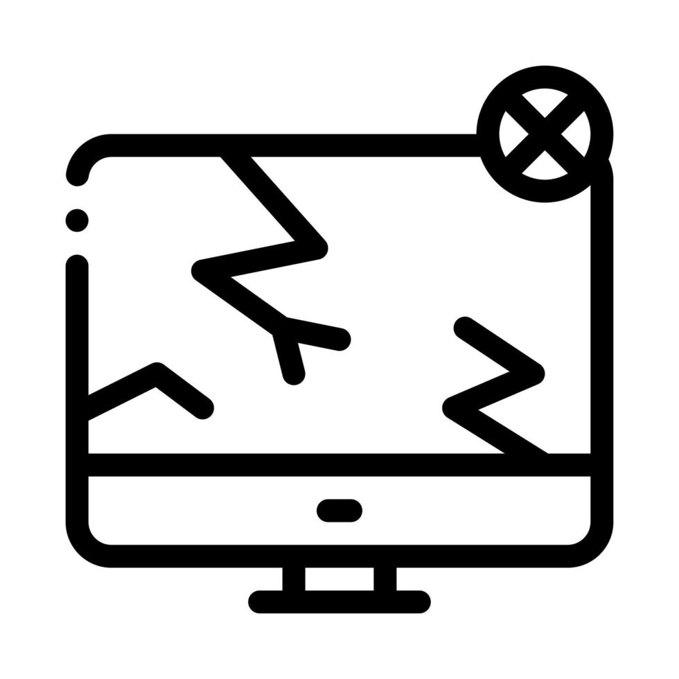 distrutto schermo icona vettore schema illustrazione
