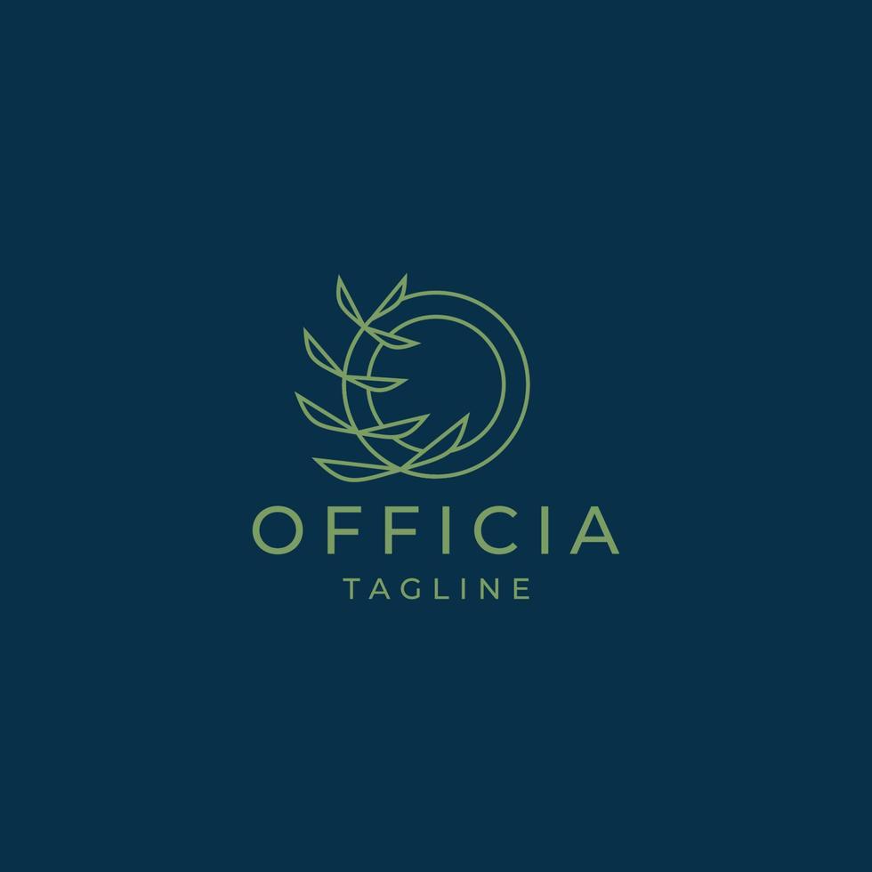 lettera o foglia logo design modello vettore