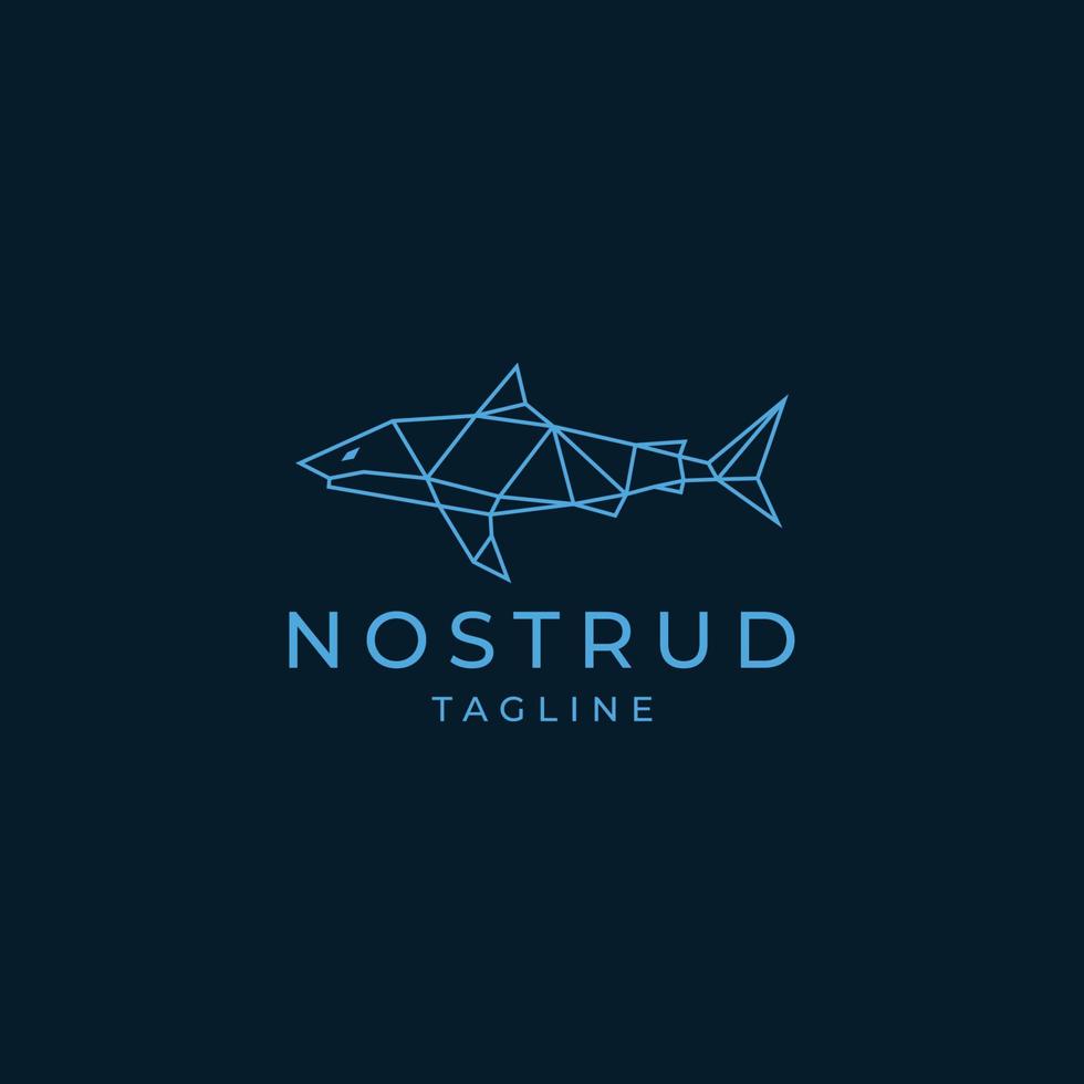 squalo geometrico logo design modello vettore