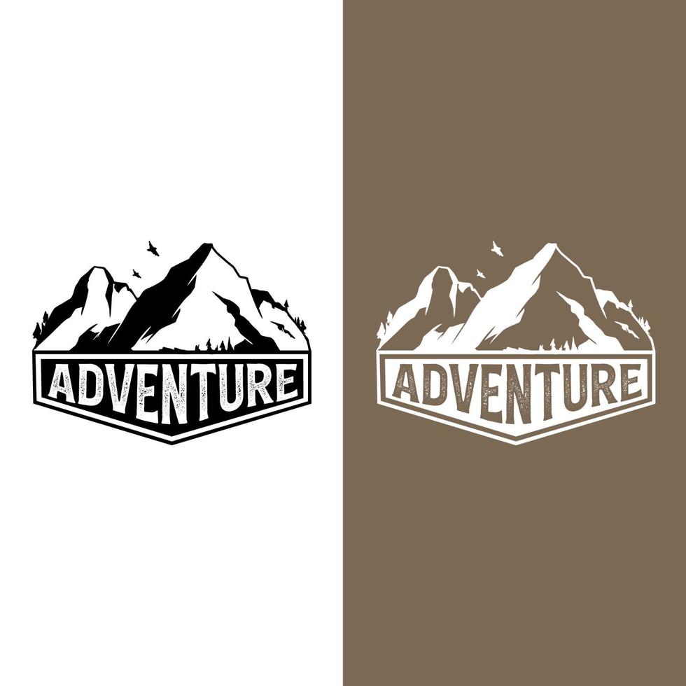 logo avventura montagna vettore