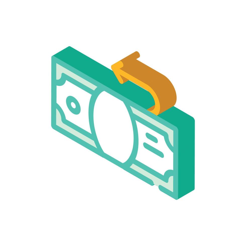 i soldi banconota Acquista isometrico icona vettore illustrazione