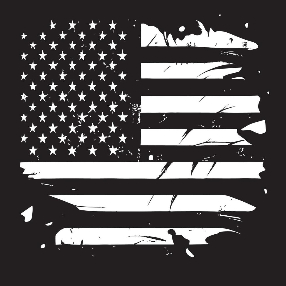 nero e bianca realistico astratto bandiera di America, nazione indipendenza giorno, nazionale tradizioni - vettore