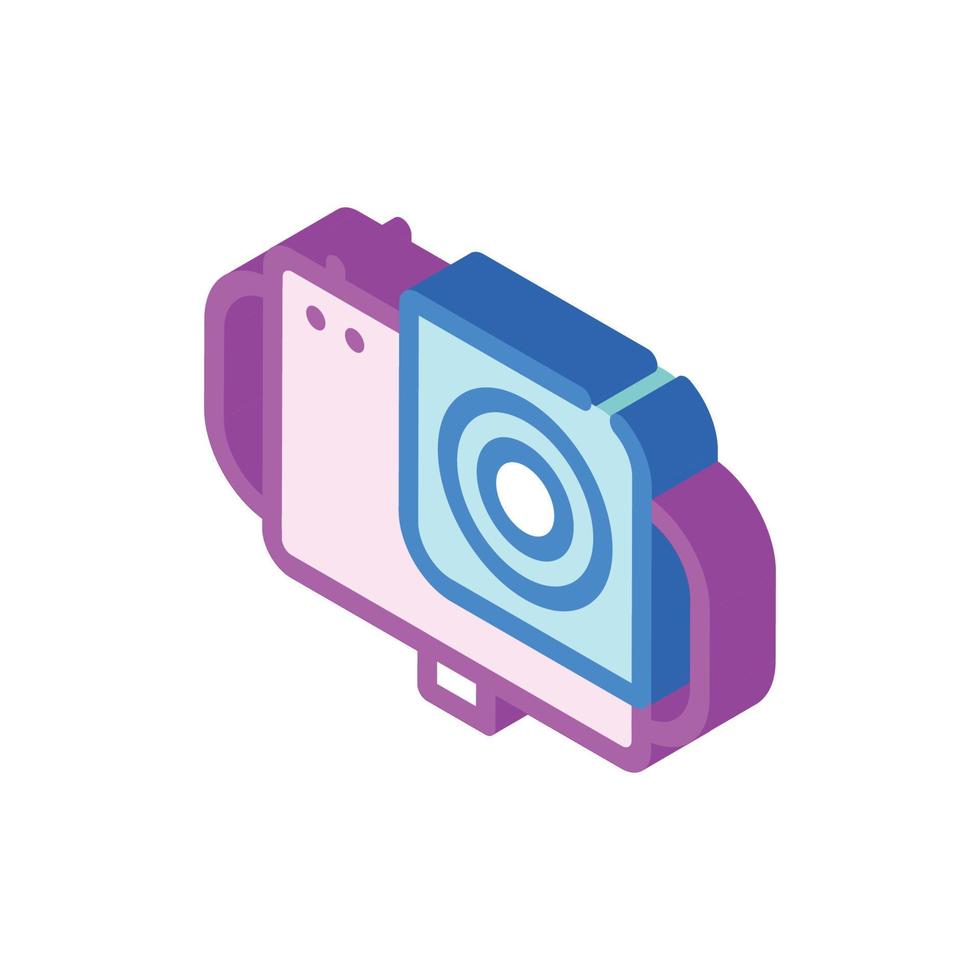 impermeabile video telecamera isometrico icona vettore illustrazione