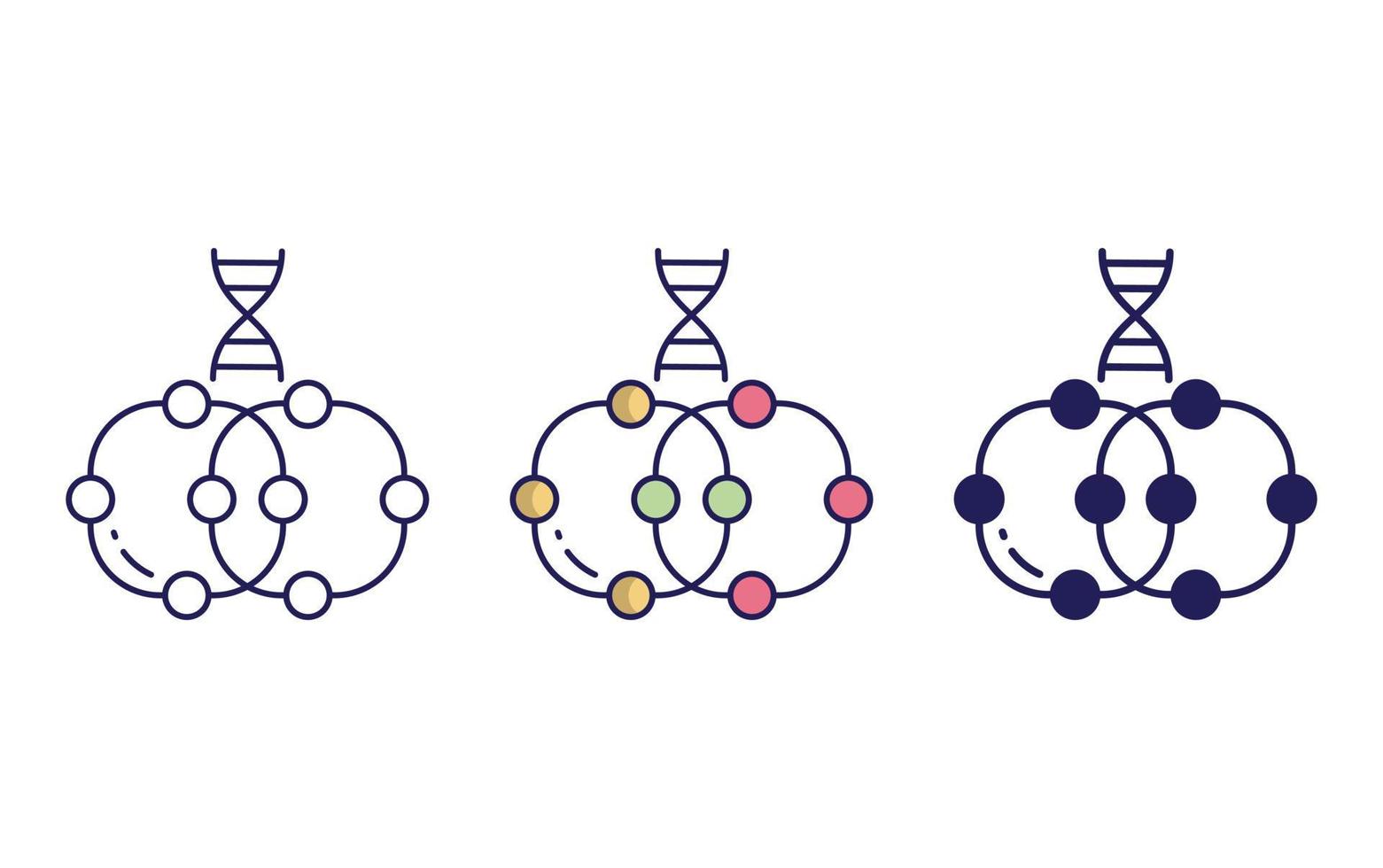 molecolare dna icona vettore