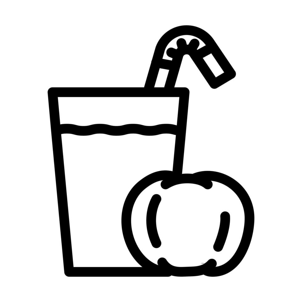 fresco bevanda preparare a partire dal pomodoro linea icona vettore illustrazione