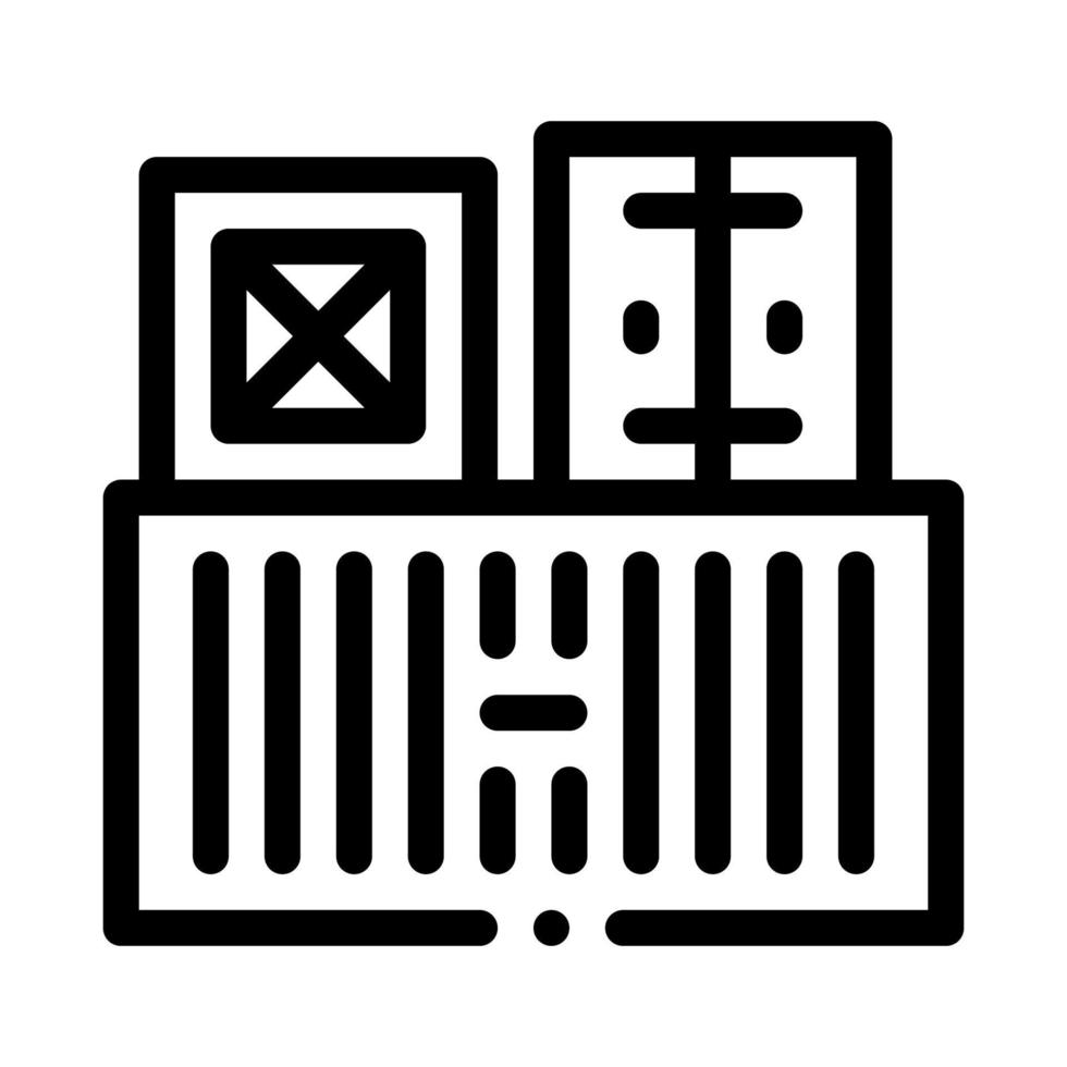 carico contenitori icona vettore schema illustrazione
