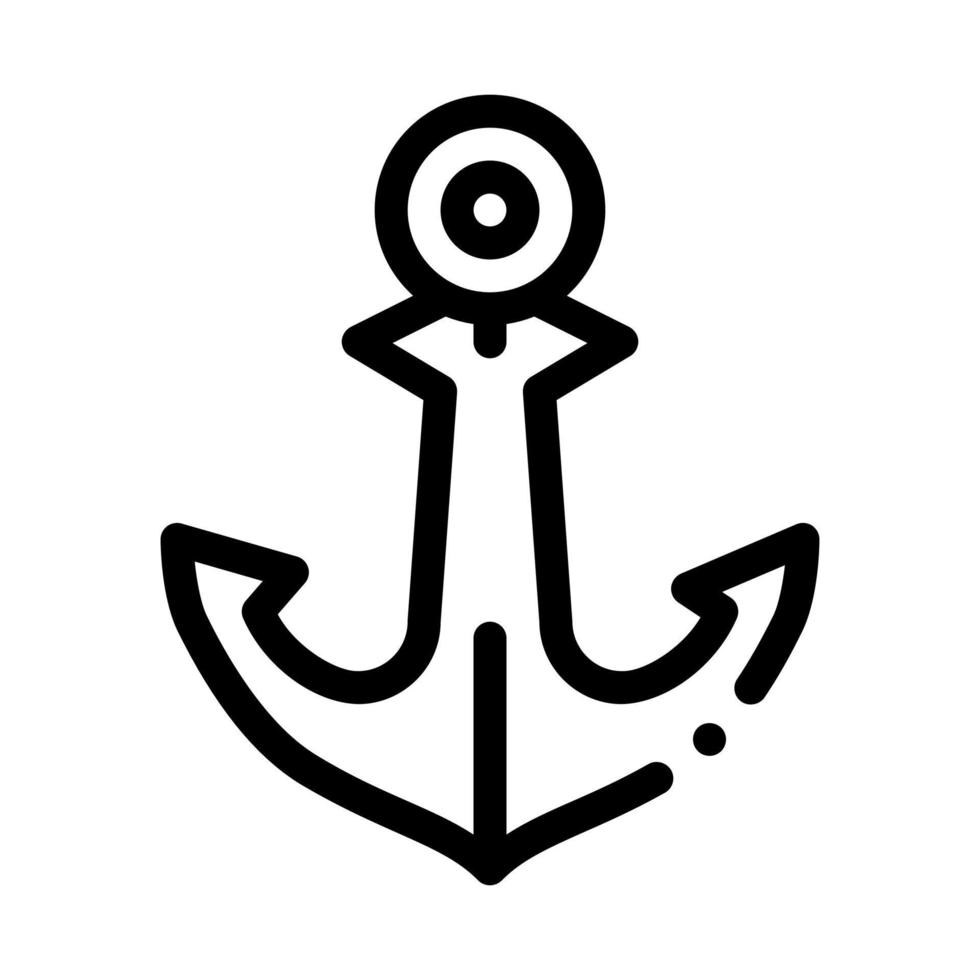 barca ancora icona vettore schema illustrazione