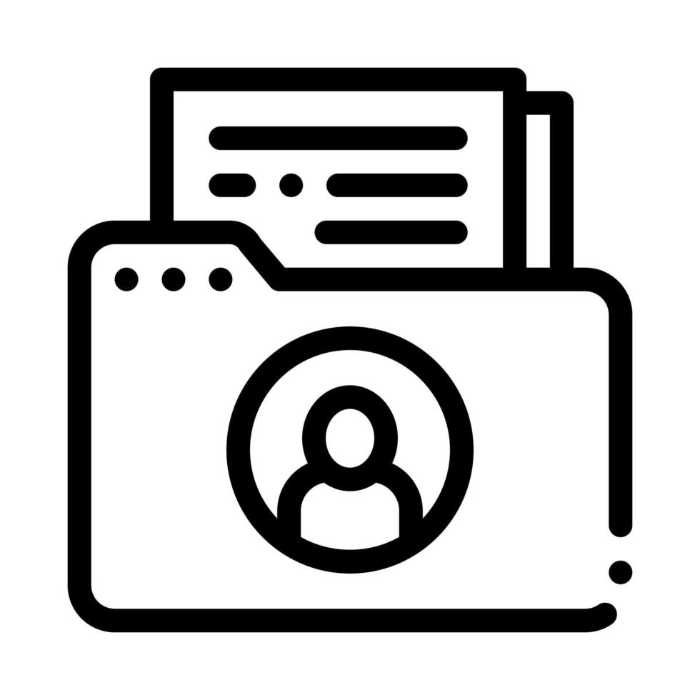 cartella con File icona vettore schema illustrazione