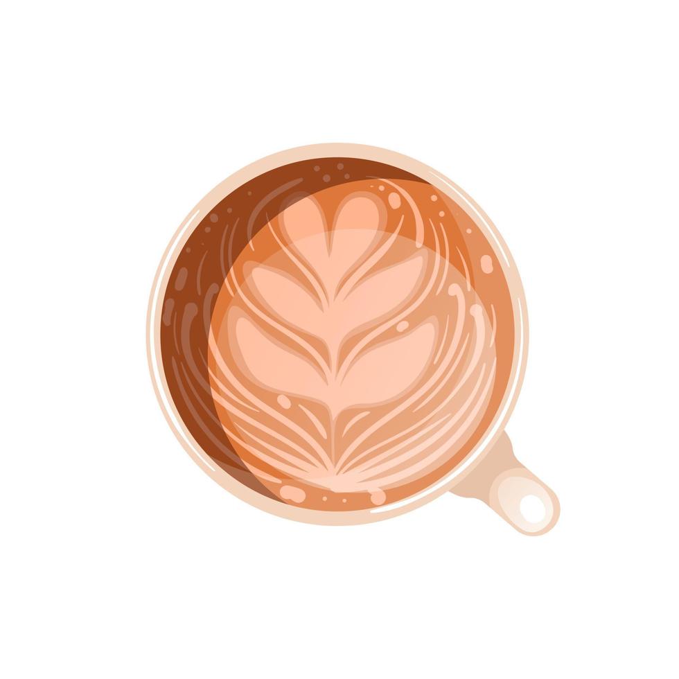 caffè boccale con crema cartone animato vettore illustrazione