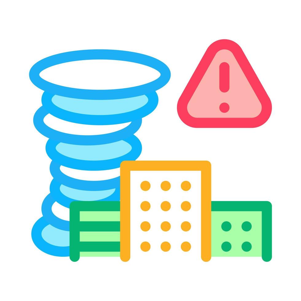 tornado città icona vettore schema simbolo illustrazione
