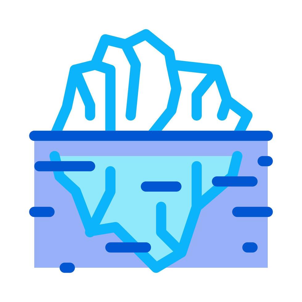 iceberg nel oceano icona vettore schema illustrazione
