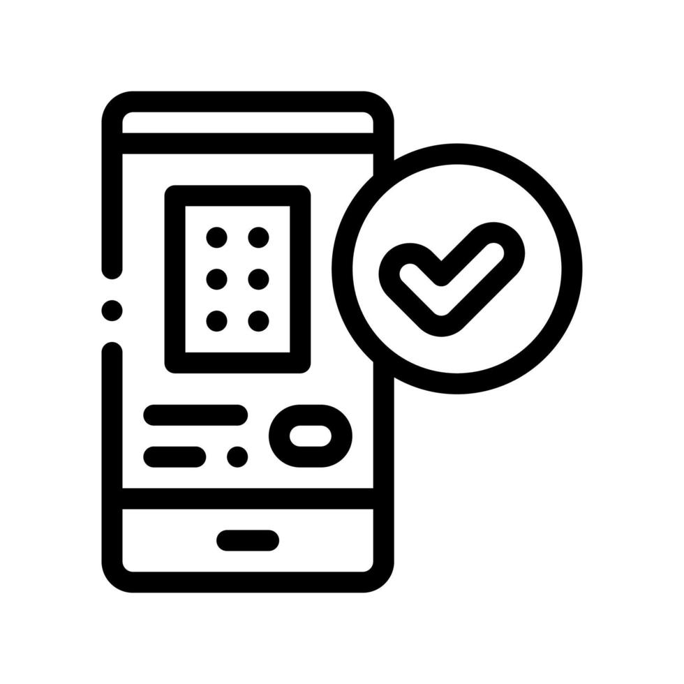 smartphone applicazione vettore magro linea cartello icona