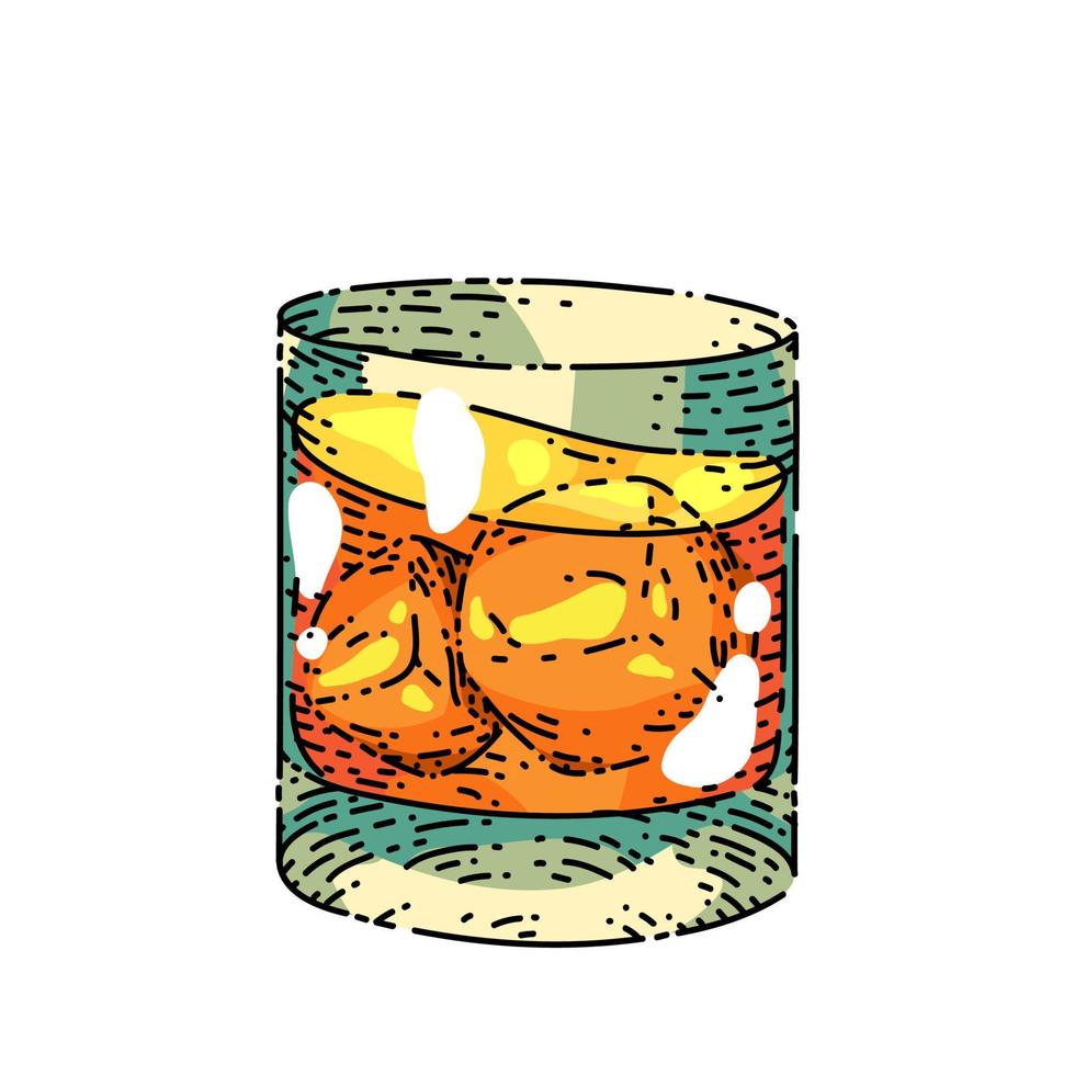 ghiaccio whisky schizzo mano disegnato vettore