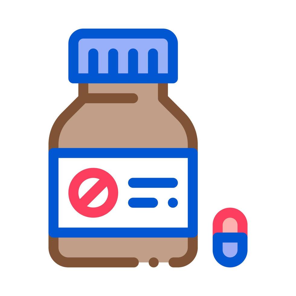 morto pillola bottiglia icona vettore schema illustrazione