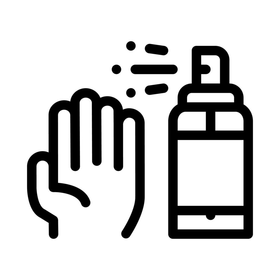 mano e bottiglia spray icona schema illustrazione vettore
