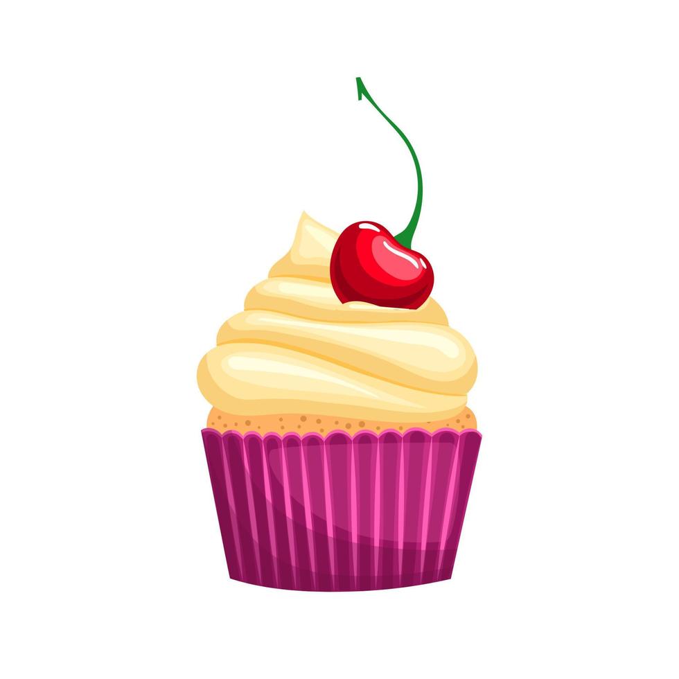 Cupcake cartone animato vettore illustrazione