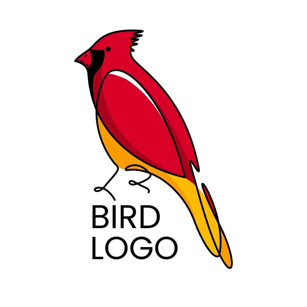 colorato cardinale uccello logo vettore design